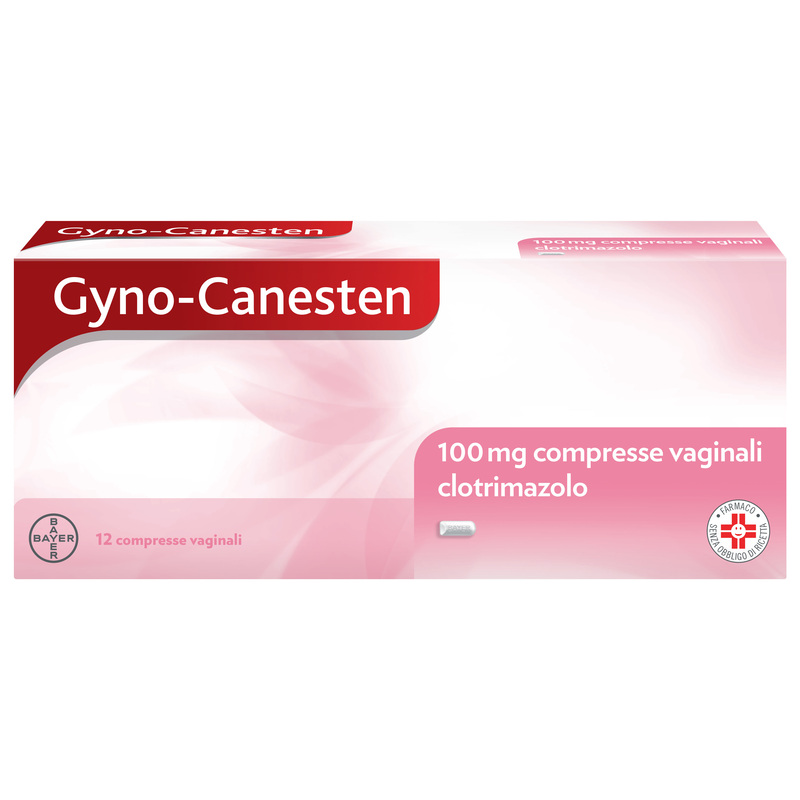 Gyno-Canesten, Trattamento Sintomi della Candida, contro Prurito intimo, Bruciore intimo e Perdite, 100 mg di Clotrimazolo, 12 Compresse Vaginali 