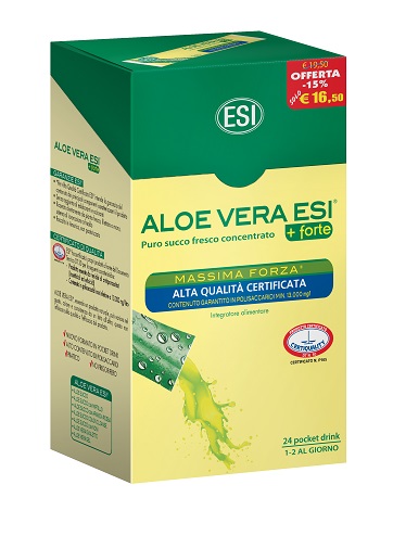 Esi Aloe Vera Succo + Forte Integratore Depurativo 24 Pocket Drink