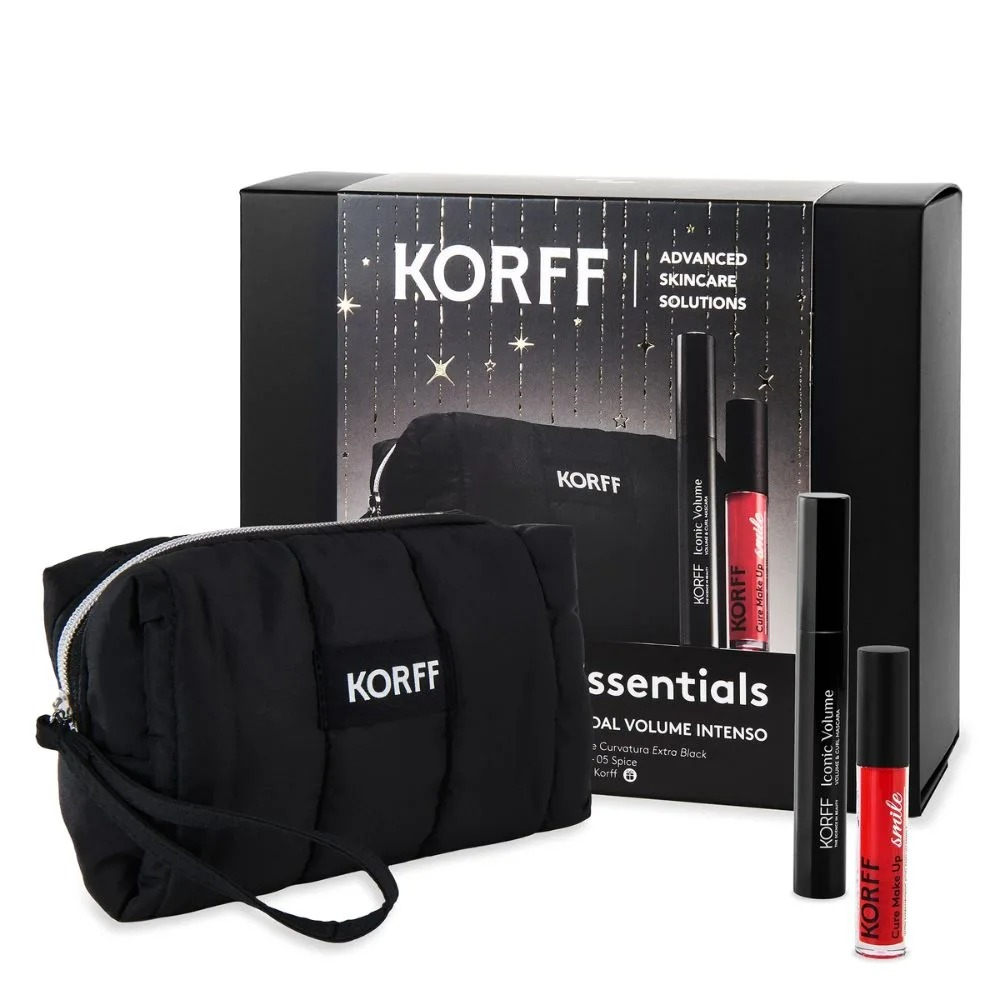 Korff Cofanetto Make-Up Essential Iconic Volume Mascara 9ml + Comfort Lip Gloss 05 Spice