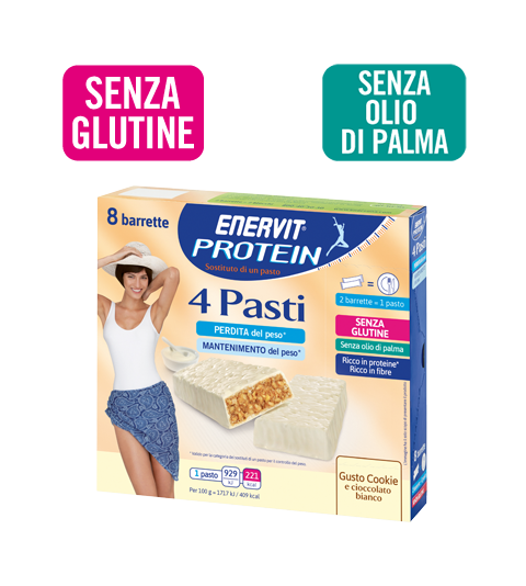 Enervit Protein 4 Pasti Cookie Barrette Sostituve Pasto 8 Pezzi 27 g