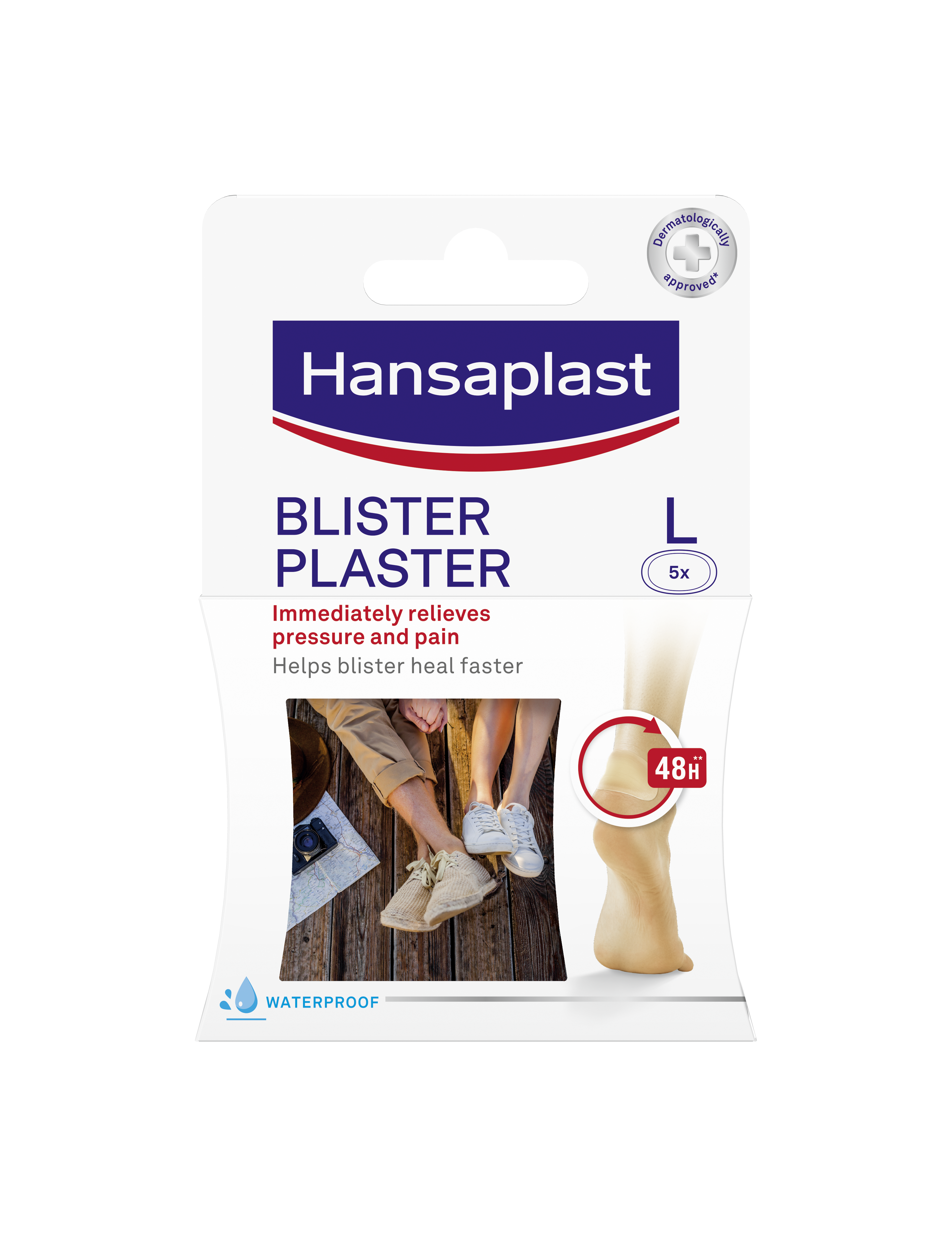 Hansaplast Cerotti per Vesciche, Cerotti vesciche piedi trasparenti per un sollievo rapido, 5 pezzi
