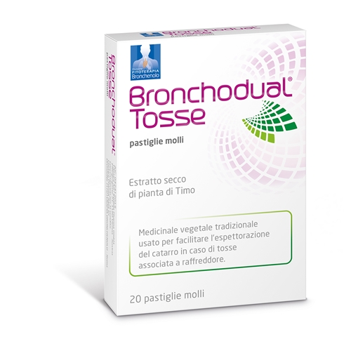 Bronchodual Tosse Pastiglie Sedativo Con Estratto di Timo 20 Pastiglie Molli