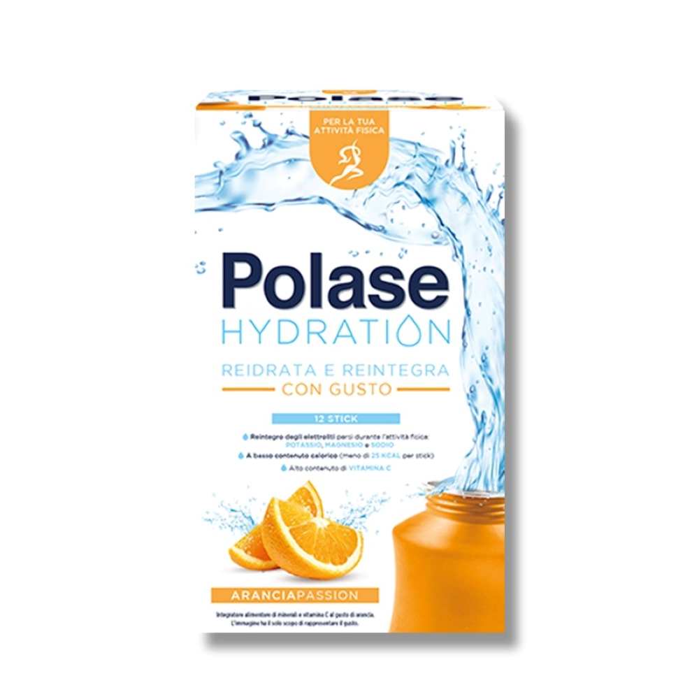Polase Hydration Integratore Alimentare Sali Minerali Magnesio Potassio Vitamina C Arancia 12 Stick