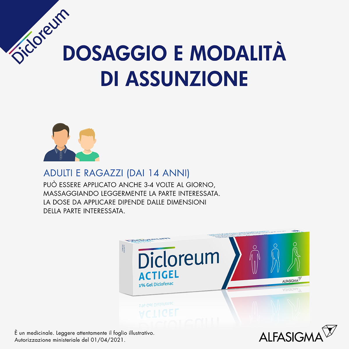 Dicloreum Actigel 1% Diclofenac Dolori Articolari dolori muscolari Gel 50g