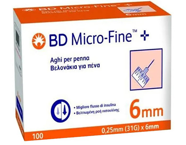 BD Microfine Ago 6mm 31G 100 Pezzi