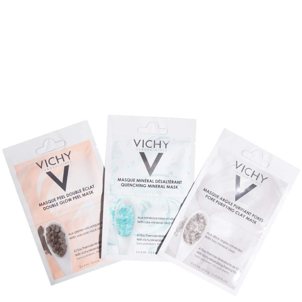 VICHY MULTI MASK 3 BUSTE KIT MASCHERA Dissetante Purificante Illuminante 