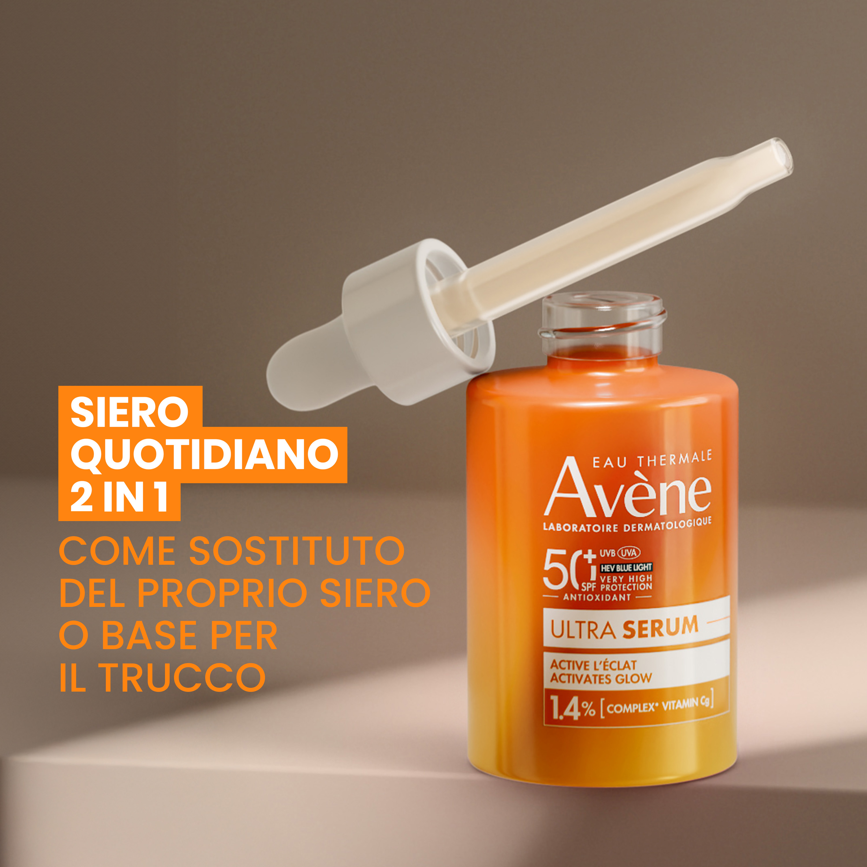 Avène Eau Thermale Ultra Siero SPF50+ Illuminante - Protezione Solare Molto Alta Viso 30 ml
