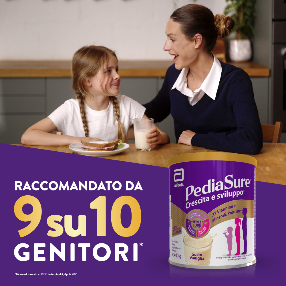 Pediasure Crescita E Sviluppo Integratore Multivitaminico Per Bambini Formato 400g Gusto Vaniglia