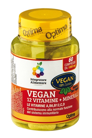Optima Colours of Life Vegan 12 Vitamine + Minerali Integratore Difese Immunitarie 60 Compresse
