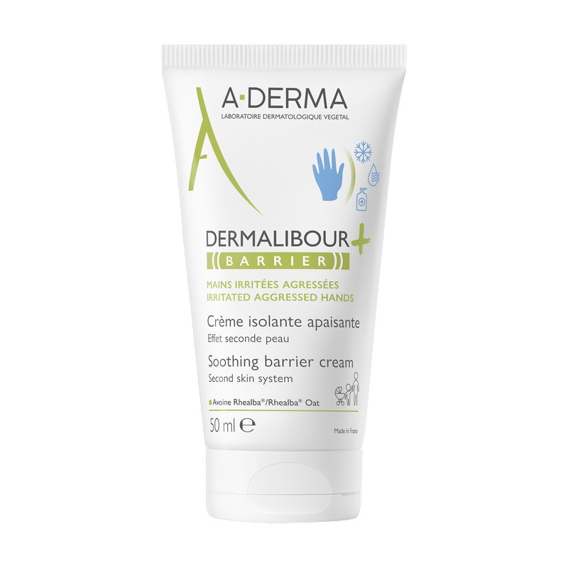 A-Derma Dermalibour+ Barrier Crema isolante lenitiva, Pelle irritabile e fragilizzata, 50ml 