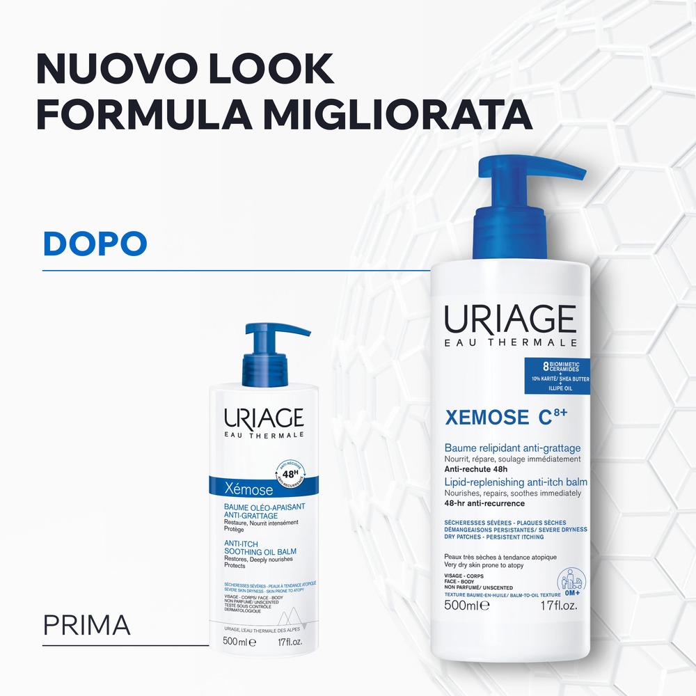 Uriage - Xémose C8+ - Balsamo-Olio Lenitivo Anti-Prurito Viso E Corpo 200 ml