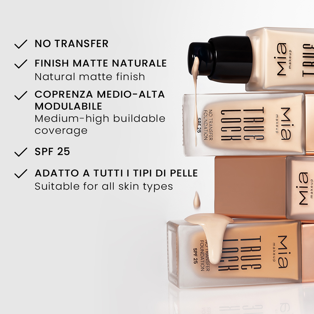 Mia Makeup - True Lock - Fondotinta Fluido SPF25 A Lunga Tenuta - N.08 Pecan