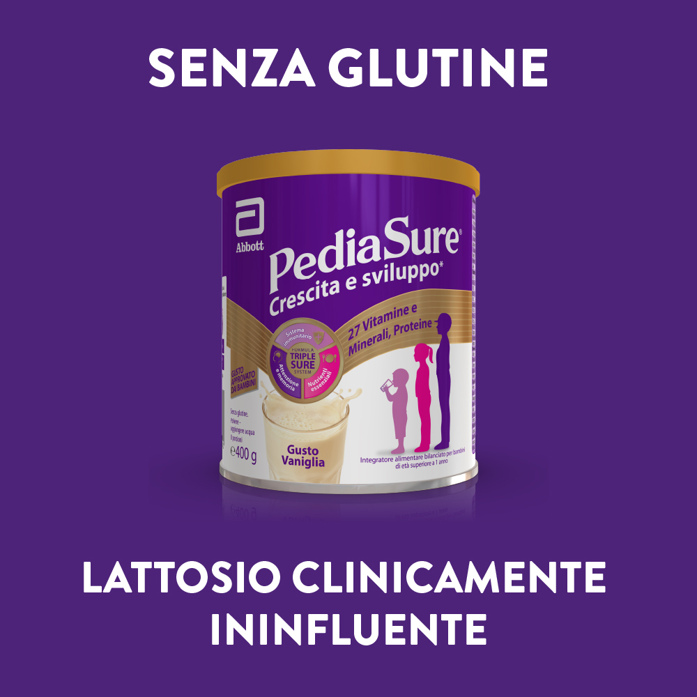 Pediasure Crescita E Sviluppo Integratore Multivitaminico Per Bambini Formato 400g Gusto Vaniglia