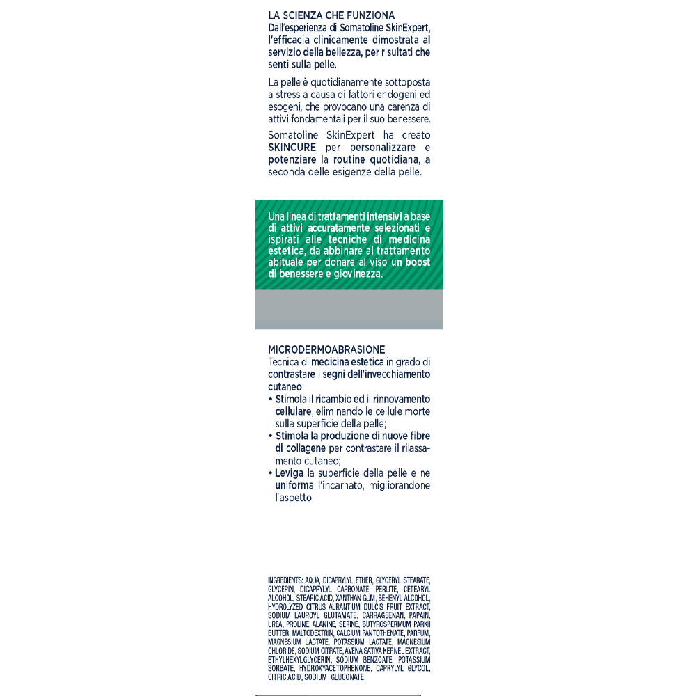 Somatoline SkinExpert, Skincure Dermolevigante, Crema Viso   Esfoliante, Micro-granuli esfolianti - Papaina   50ml