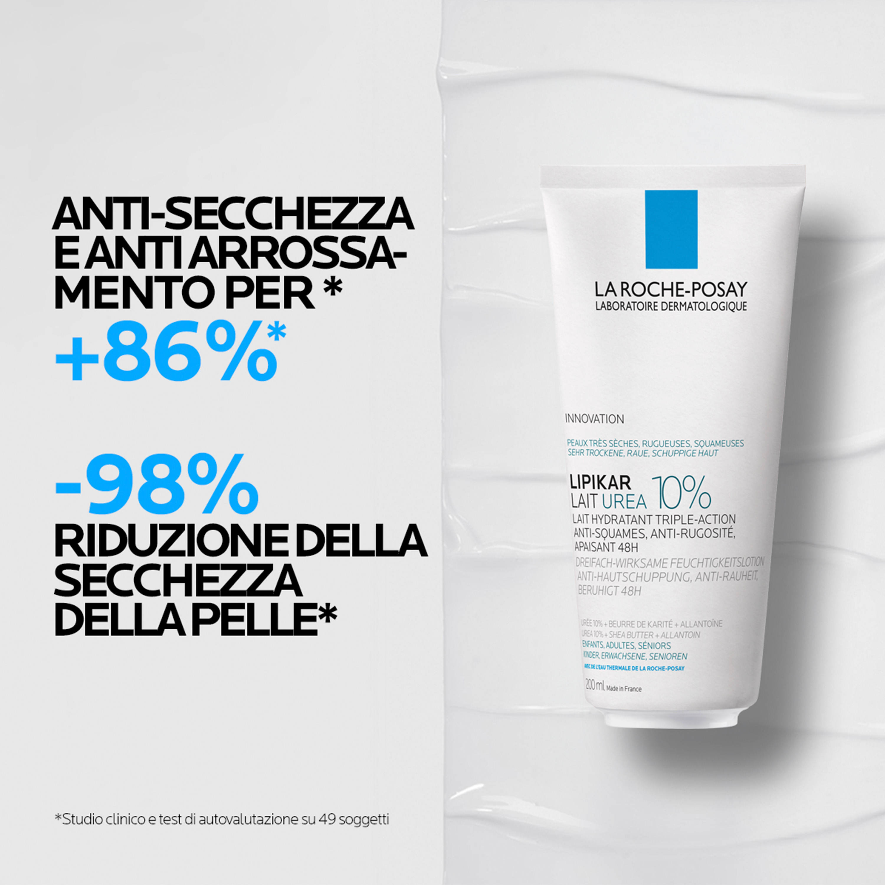 La Roche-Posay Lipikar Latte Urea 10% - Lozione Idratante Per Pelle Molto Secca 200 ml