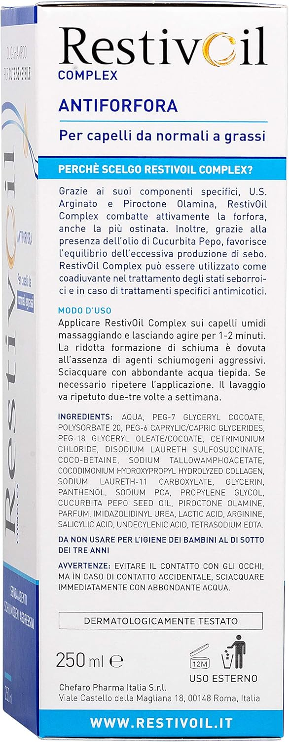 Restivoil Complex Antiforfora Olio Shampoo Capelli Grassi 250 Ml