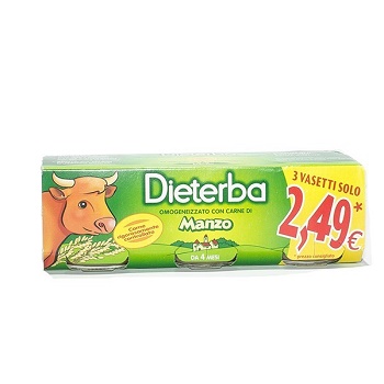 Dieterba Omogenizzato Manzo 3 Vasetti da 80 g