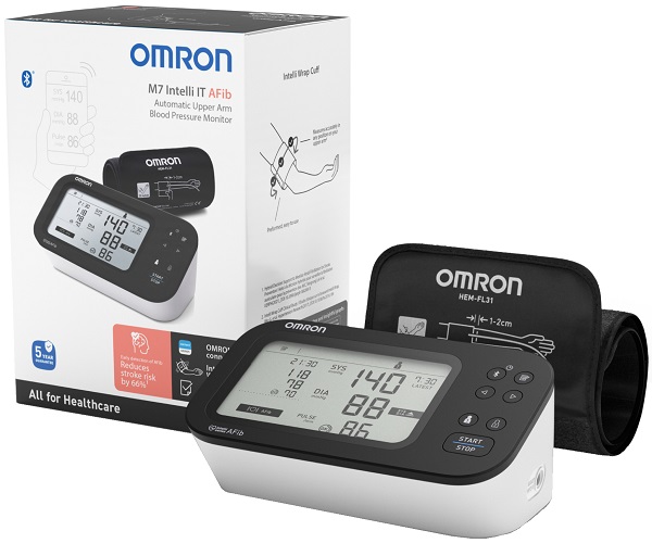Omron M7 Misuratore di Pressione Sfigmomanometro da Braccio con Bracciale Intelli Wrap Misura 22-42 cm