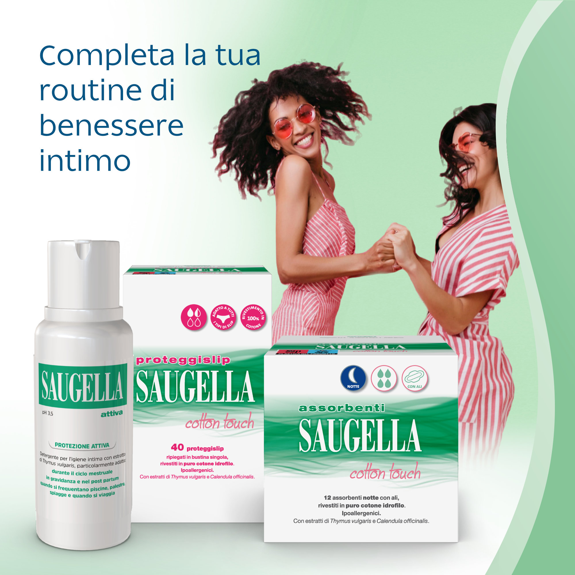 Saugella Cotton Touch - Proteggi Slip - 40 Pezzi