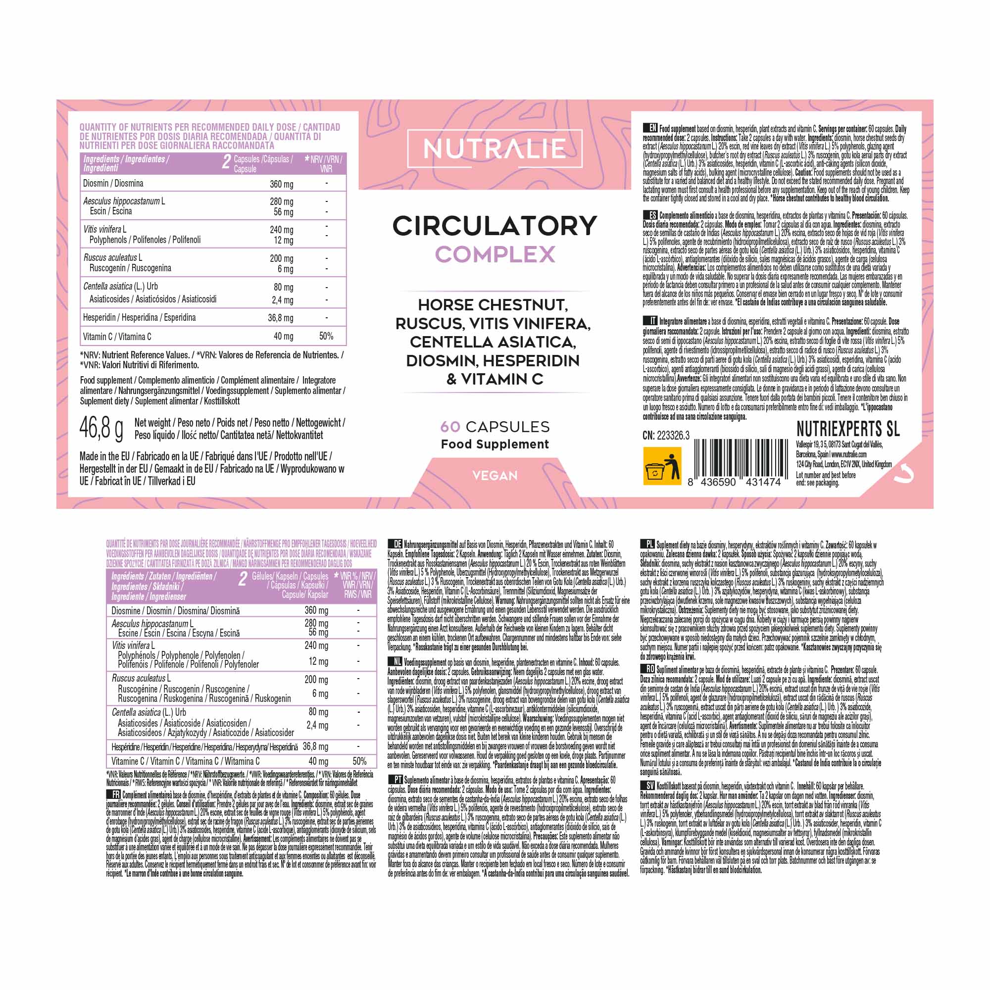 Nutralie Circulatory Complex 60 Capsule - Integratore Per Il Microcircolo