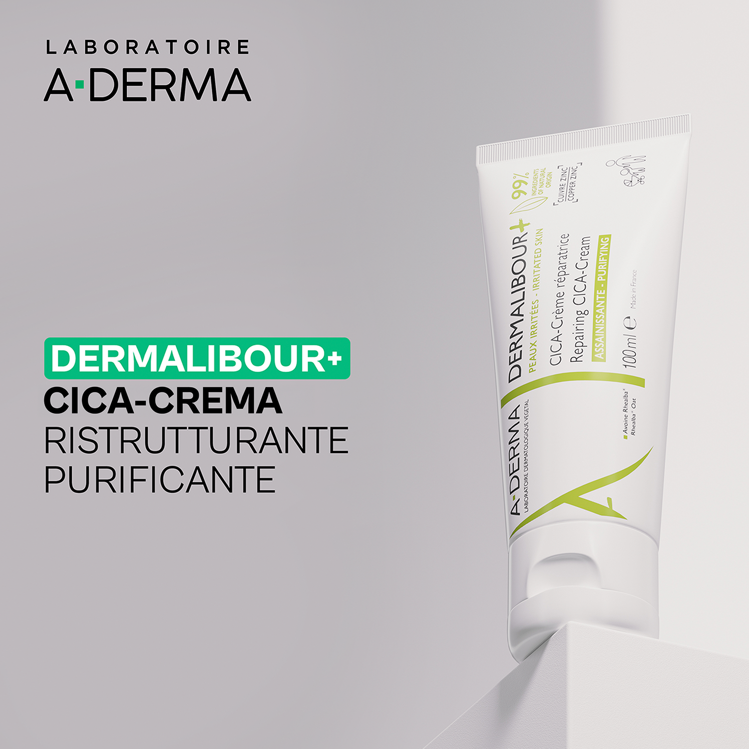 A-Derma Dermalibour+ - Cica Crema Ristrutturante Purificante Per Pelle Irritata E Fragile 100 ml