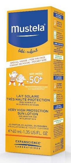 Mustela Latte Solare SPF 50+ Viso Per Bambino 40 ml