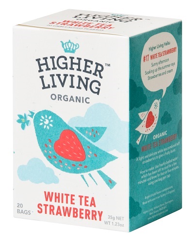 White Tea Strawberry infuso biologico di The Bianco Fragola 20 filtri
