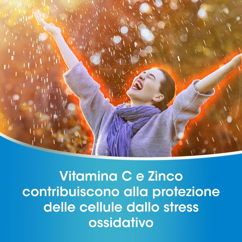Redoxon Doppia Azione Integratore di Vitamina C e Zinco,  Supporta il Sistema Immunitario, Gusto Arancia e Mandarino, 15 Compresse Effervescenti