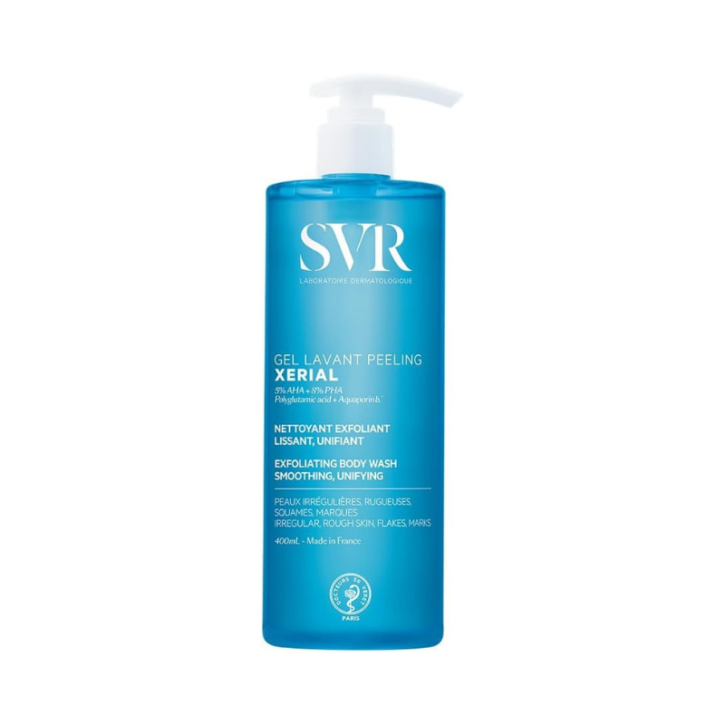 SVR Xerial Gel Lavant Peeling - Gel Doccia Per Pelle Secca, Ruvida O Squamosa 400 ml