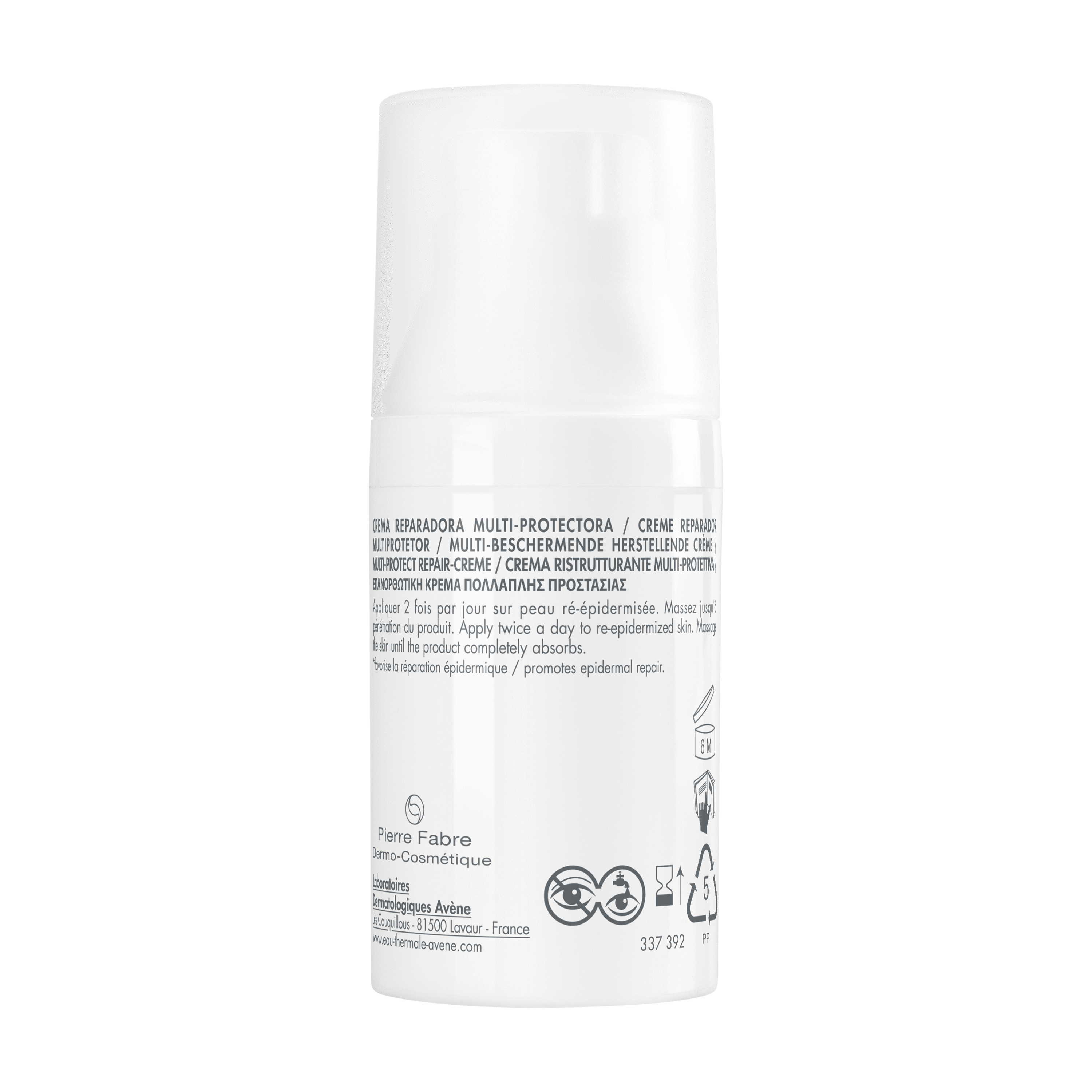 Eau Thermale Avène Cicalfate+ Crema ristrutturante multi-protettiva SPF 50+, efficacia contro i segni residui, Pelle fragilizzata esposta al sole, 30ml