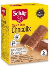 Schar Chocolix Barretta Senza Glutine Al Cioccolato al Latte con Ripieno al Caramello 110 g