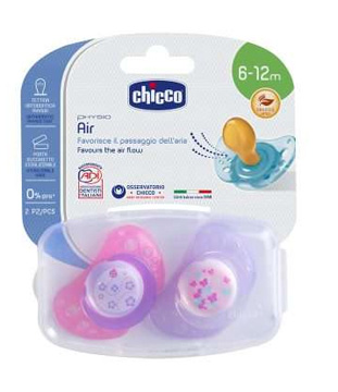 Chicco Physio Air Succhietto Luminoso Caucciu 6-12 Mesi 2 Pezzi