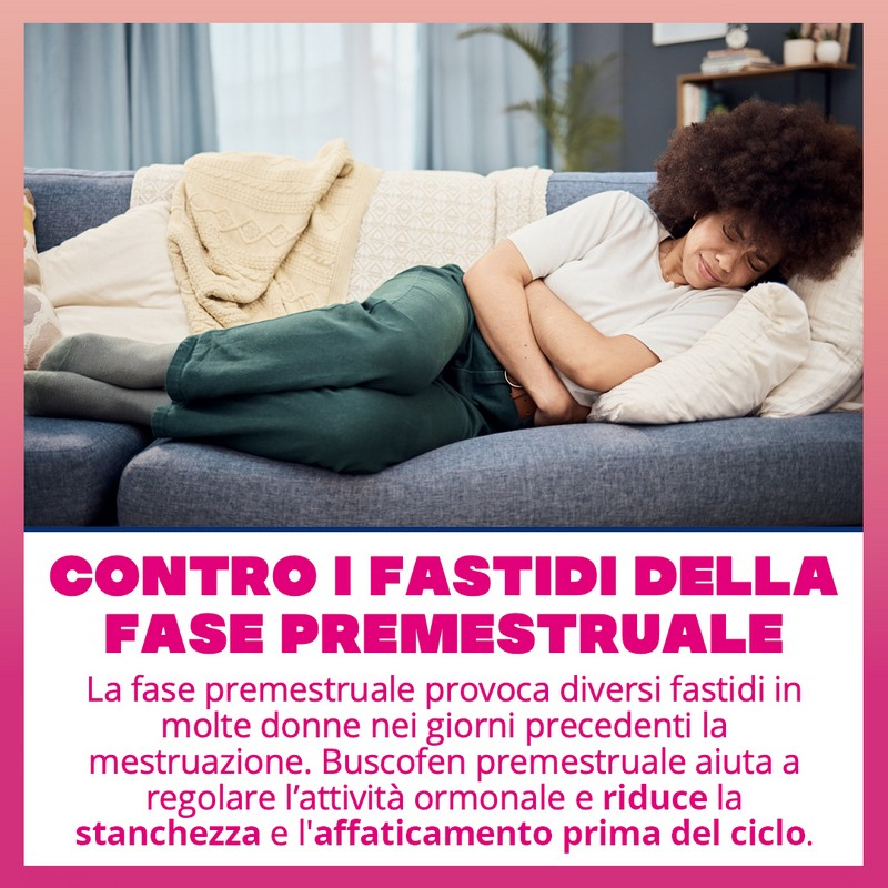 Buscofen Premestruale Integratore Alimentare - a Base Di Magnesio, Vitamina B6, Vitamina E e Calcio, per i Giorni Prima Del Ciclo 15 Compresse Effervescenti