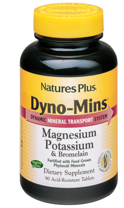 Nature's Plus Dyno Mins Magnesio/Potassio e Bromelaina Integratore di Sali Minerali