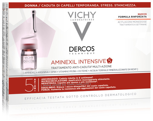 Vichy Dercos Aminexil Intensive 5 trattamento anti-caduta per donna 42 fiale 42 x 6 ml