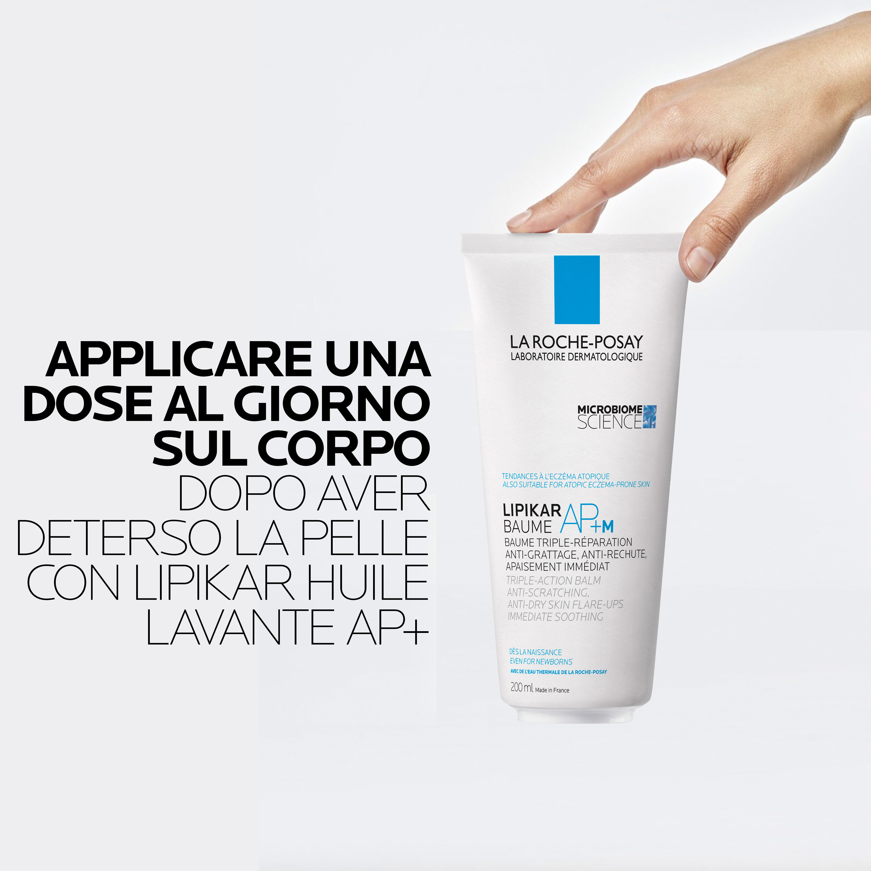 La Roche-Posay Lipikar - Baume AP+M Balsamo Riparatore A Tripla Azione Per Pelle Secca O Atopica 200 ml