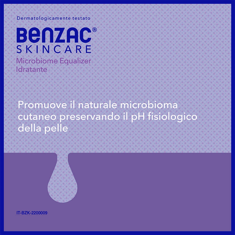 Benzac Skincare Microbiome Equalizer, Lozione Idratante Viso , Preserva il Naturale Microbioma Cutaneo, con Tecnologia Derivata da Probiotico e Pantenolo Lenitivo con Vitamina B5 50ml