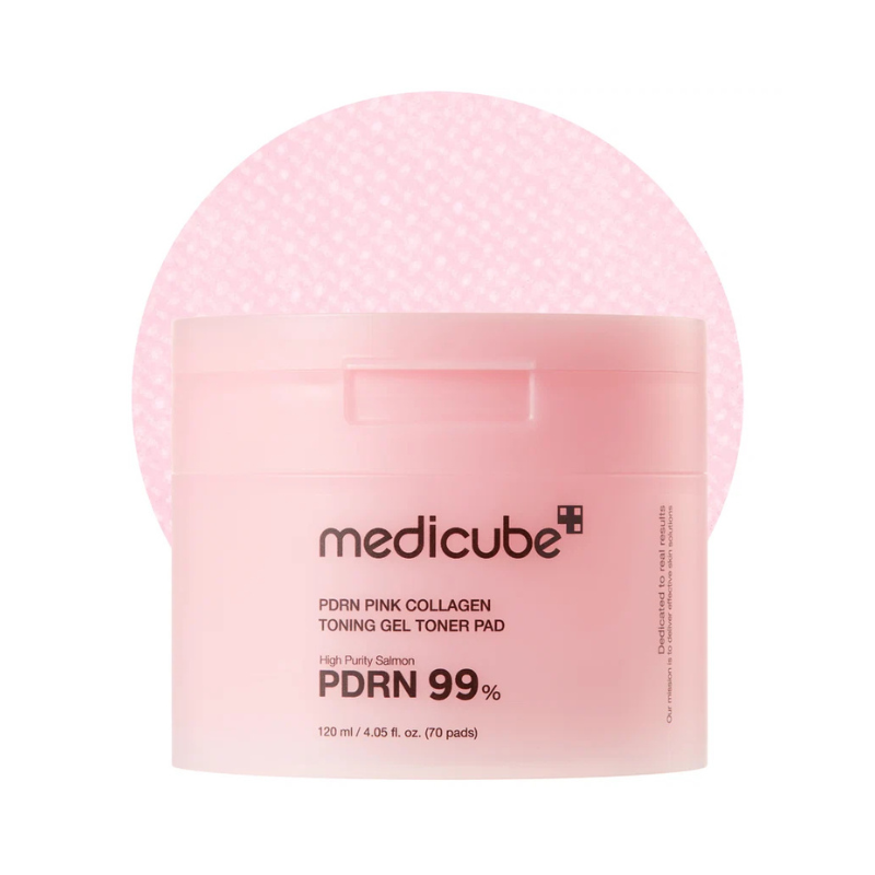Medicube PDRN Pink Collagen Gel Toner Pad - 70 Dischetti In Gel Lenitivi E Illuminanti