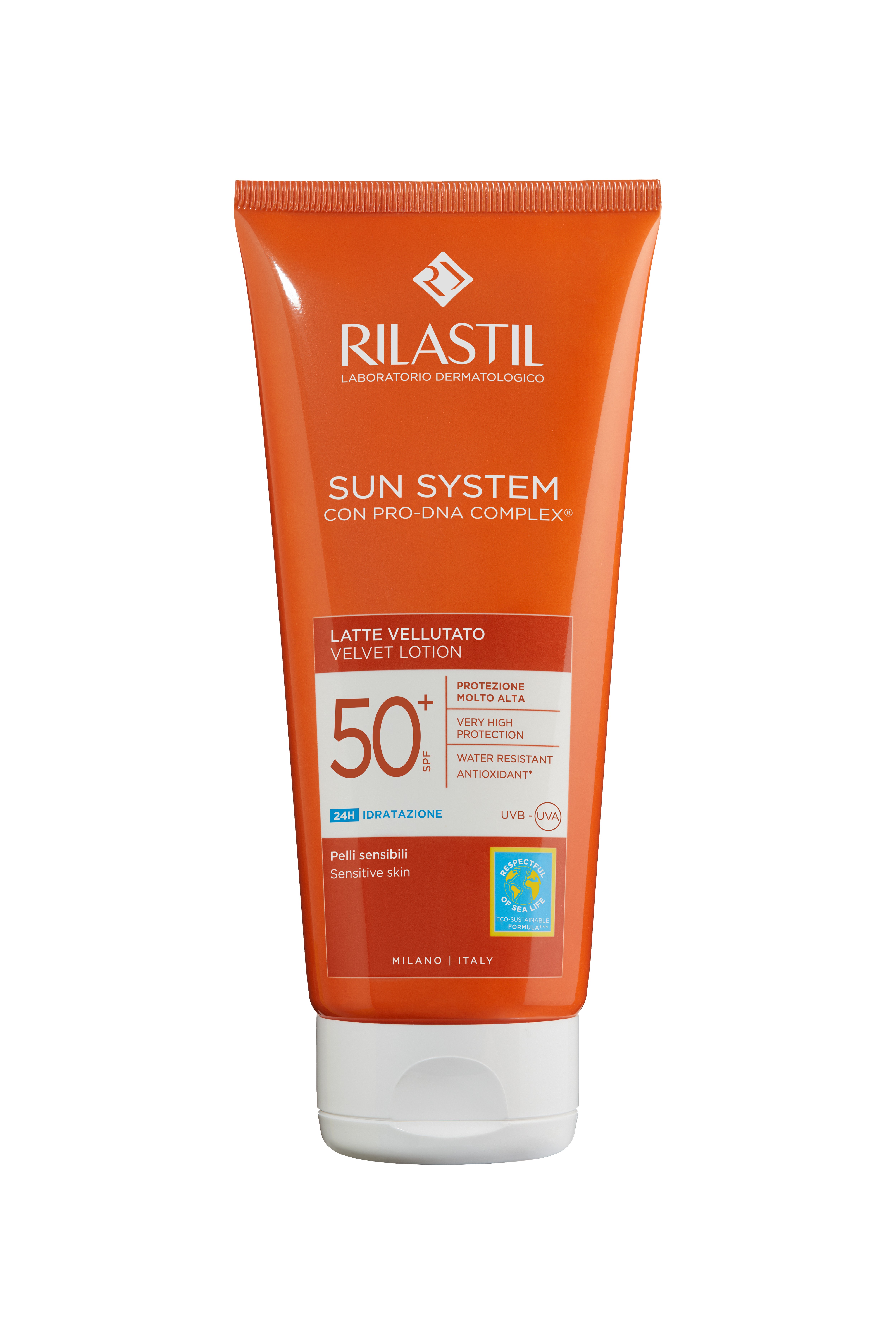 Rilastil Sun System - Latte Solare Vellutato SPF50+ Per Pelle Sensibile 200 ml