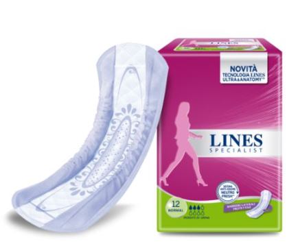 Lines Specialist Normal Assorbenti Antiodore 12 Pezzi