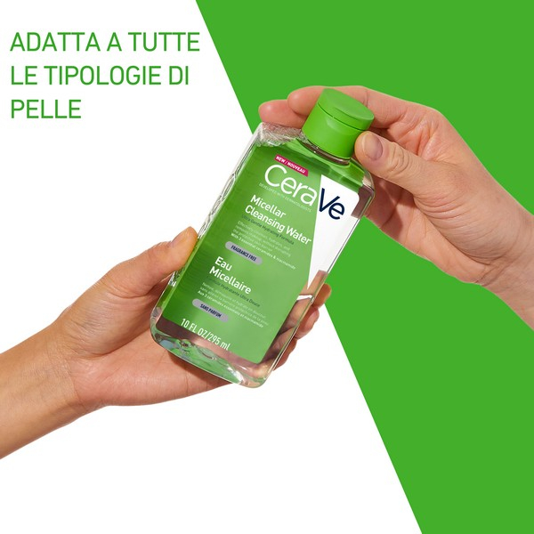CeraVe Acqua Micellare, con 3 ceramidi essenziali: idrata, strucca ed aiuta il ripristino della barriera cutanea. Per tutti i tipi di pelle - 295ml