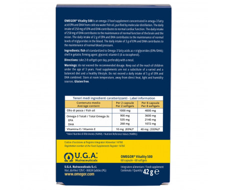 Omegor Vitality 500 - Integratore per cuore e circolazione - 60 capsule