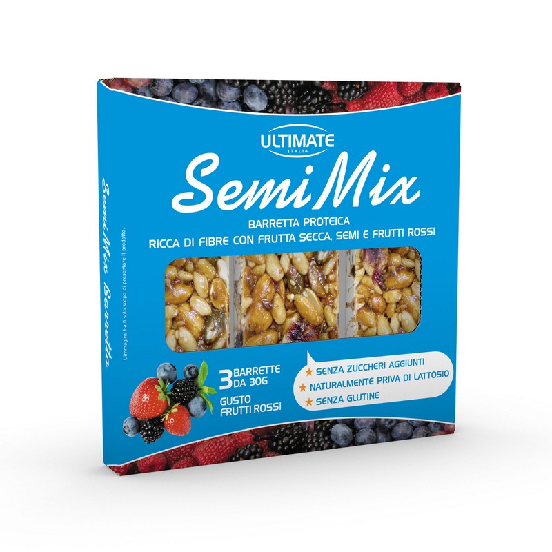 Ultimate Italia SemiMix - 3 Barrette Proteiche Gusto Frutti Rossi Da 30 g