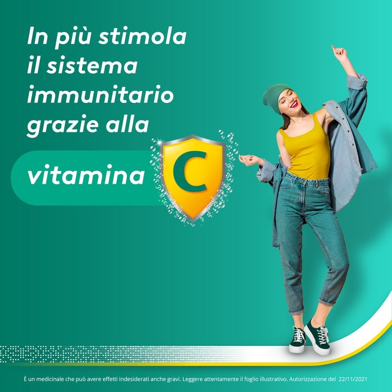 Aspirina C, contro sintomi di Raffreddore, Influenza e Febbre, 400 mg di Acido Acetilsalicilico + 240 mg di Vitamina C, antinfiammatorio e analgesico, 20 Compresse Effervescenti