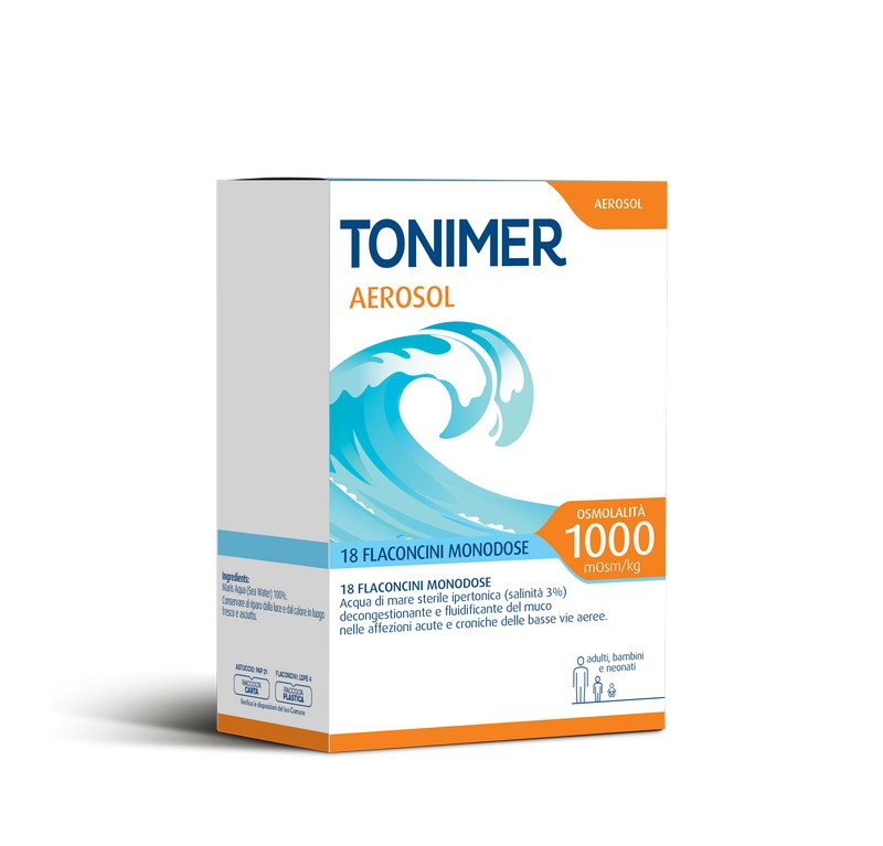 Tonimer Soluzione Isotonica Aerosol 18 Flaconcini 3 Ml
