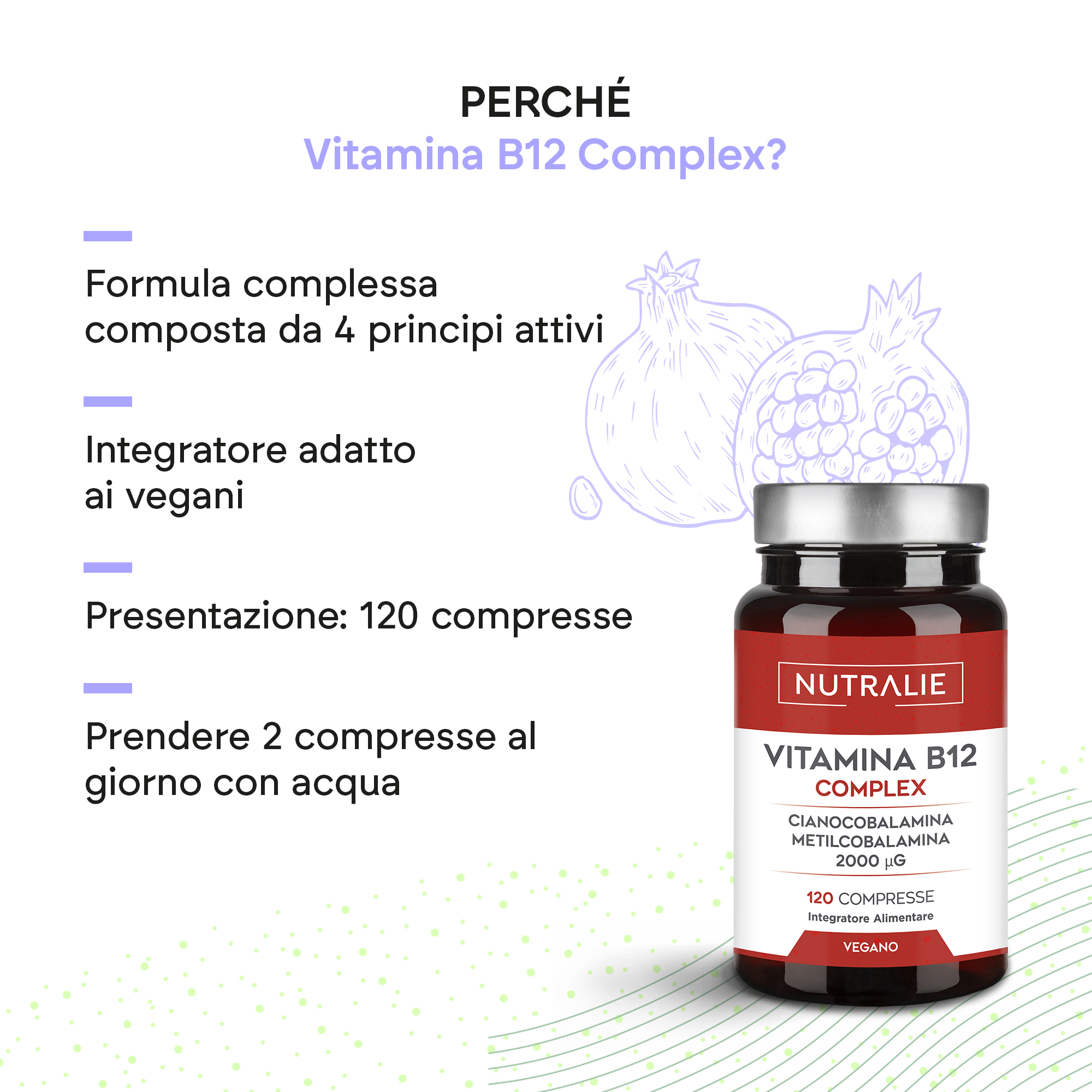 Nutralie Vitamina B12 Complex 120 Compresse - Integratore Di Vitamina B12
