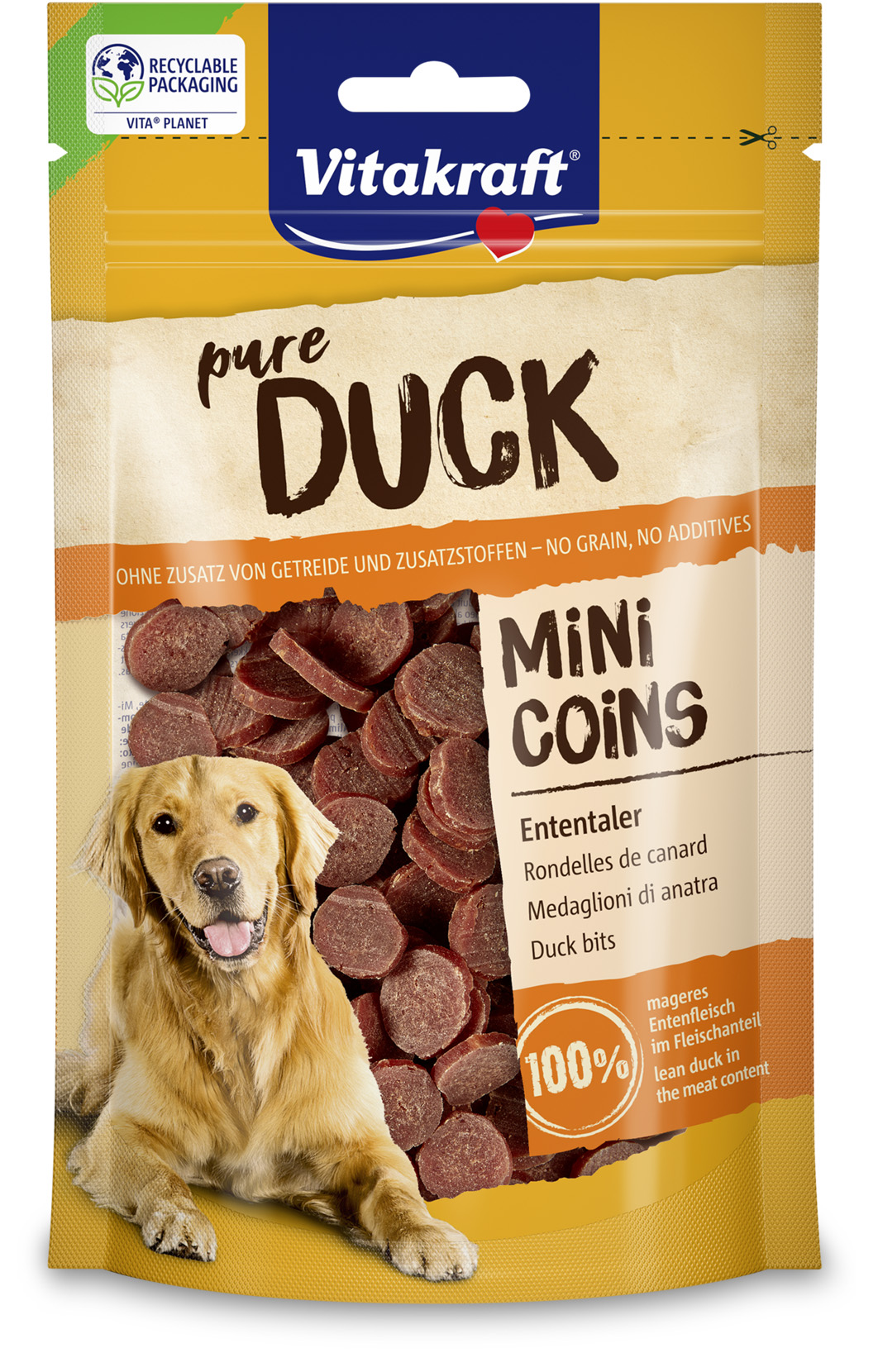 VITAKRAFT CANE SNACK PURE DUCK MINI COINS ANATRA 80GR