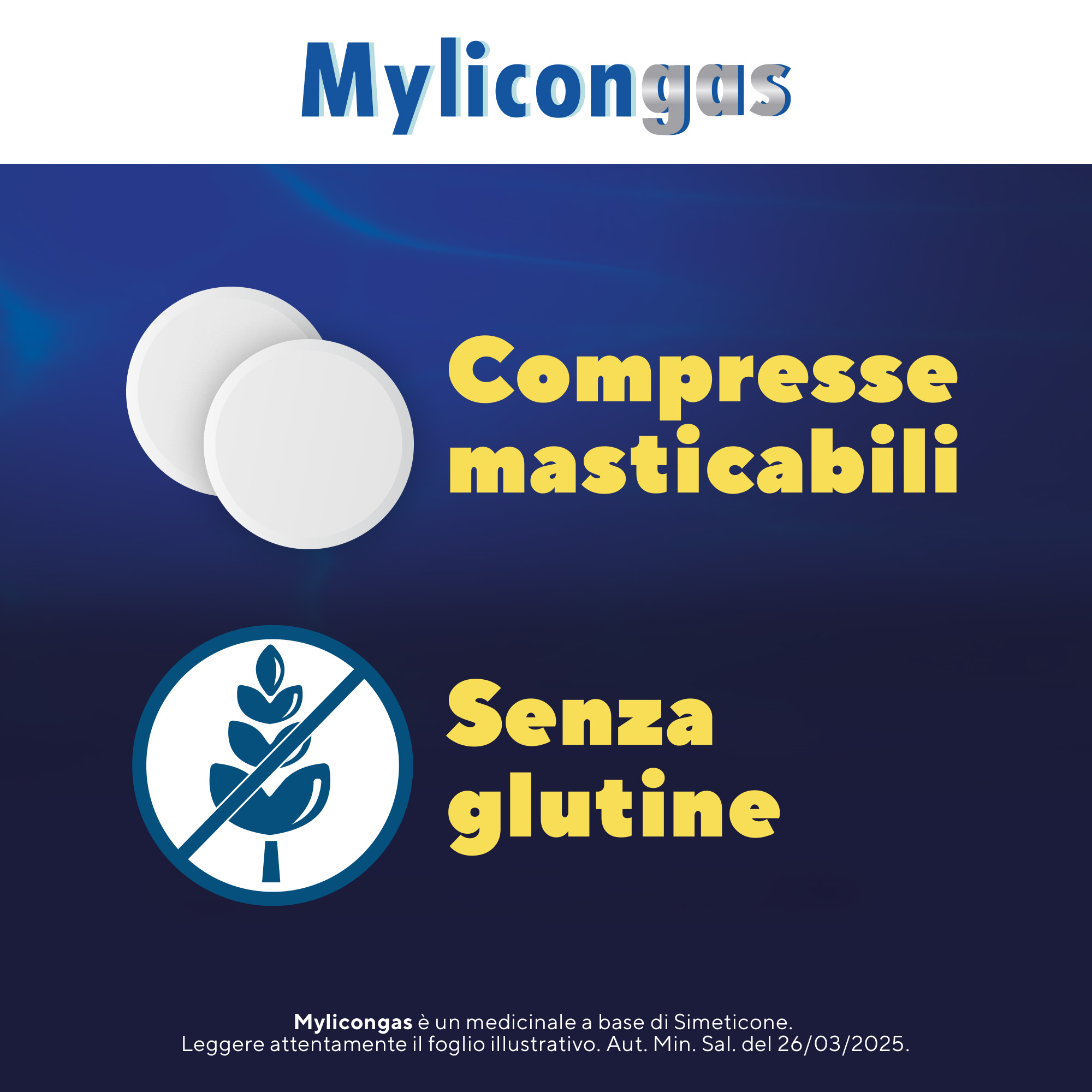 Mylicongas Aerofagia 50 Compresse per Flatulenza Meteorismo Gonfiore addominale