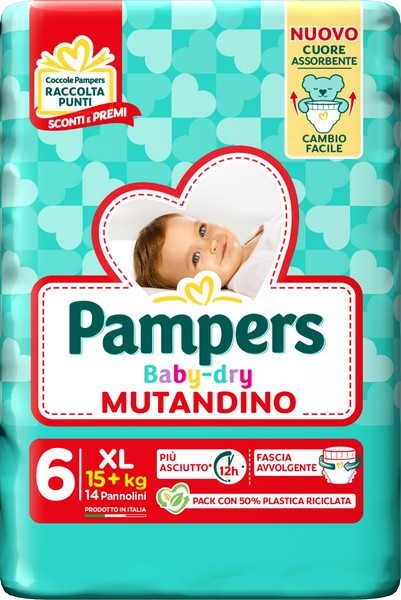 PAMPERS BABY DRY mutandino Taglia 6-XL (15+ kg) 14PZ