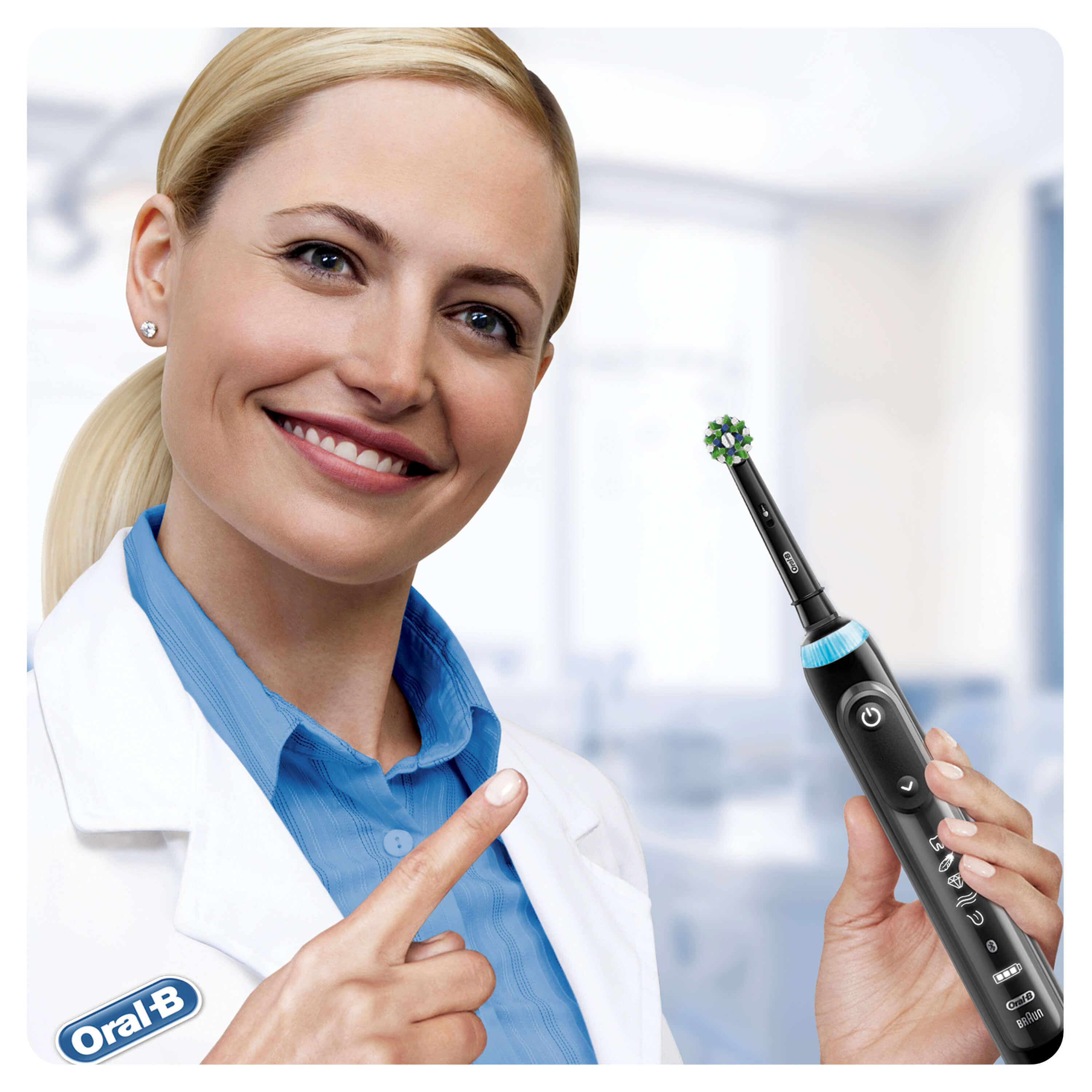 Oral-B CrossAction Testine Di Ricambio Edizione Nera Con Tecnologia CleanMaximiser, Confezione Da 5 Pezzi